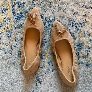 J. Crew Suede Tassel Flats